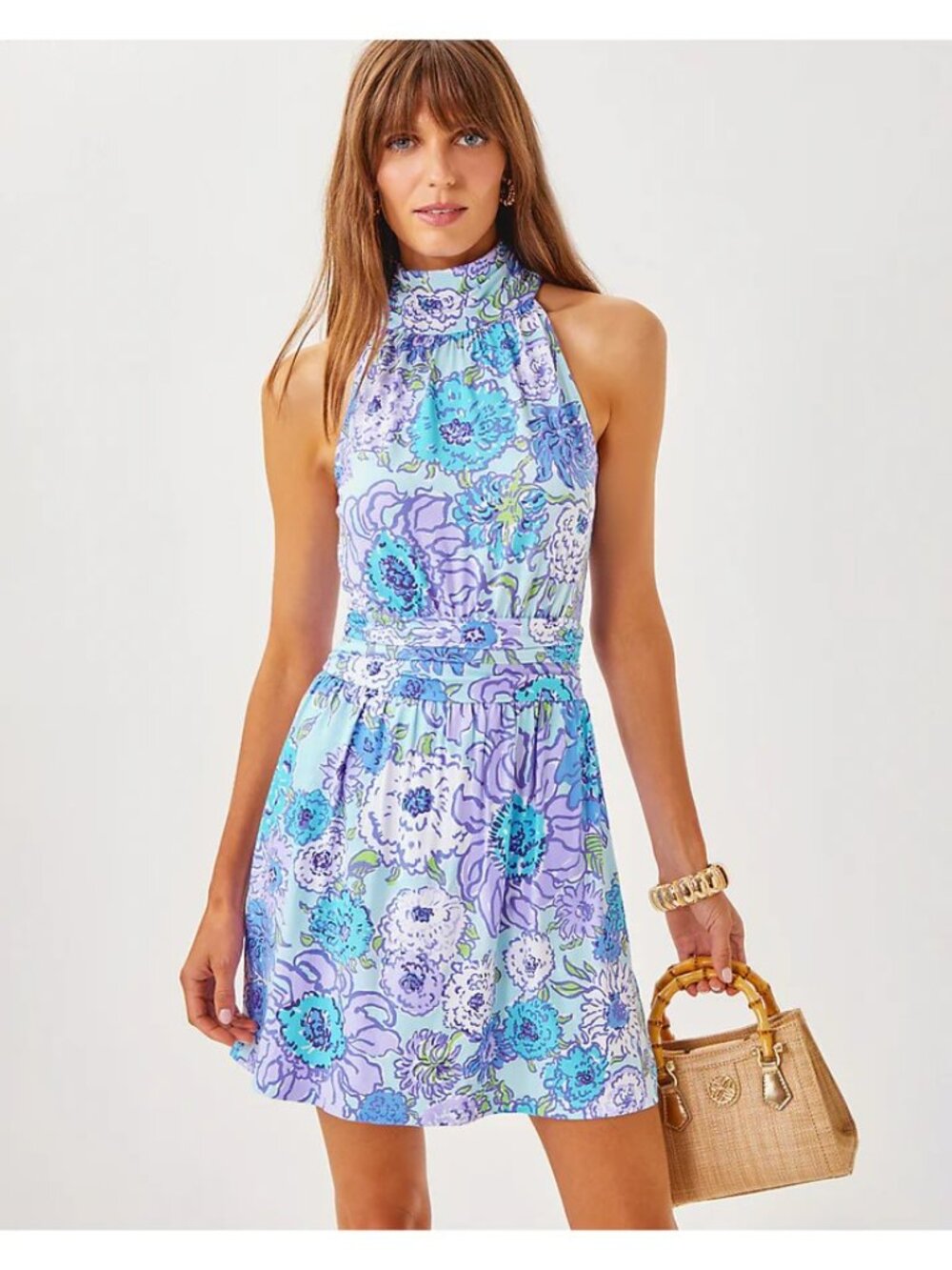 LILLY PULITZER NWT WYOTA SKIRTED ROMPER, MULTI LET IT GOGH - SIZE MEDIUM